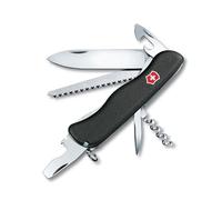 VICTORINOX Swiss Pocket Knife Forester, 12 Functions, Multi Tool with Large Blade, Tin Opener, Screwdriver 3 mm, Locking Blade, Black