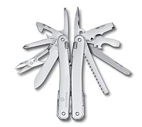 Victorinox Swiss Pocket Knife Swiss Tool Spirit MX, 24 Functions, Multi Tool incl. Pliers, Screwdriver, Tin Opener, Nylon Belt Bag, Silver