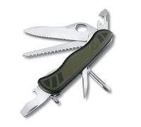 Victorinox Soldiers Knife 08 Swiss Army Knife, Large, Multi Tool, 10 Functions, Locking Blade, One Hand, Green/Black