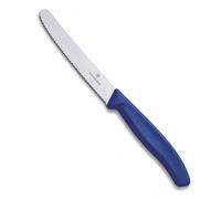 Victorinox Tomato/Table Knife Swiss Classic Round Wavy Edge 11cm in Blue, Stainless Steel, 30 x 5 x 5 cm