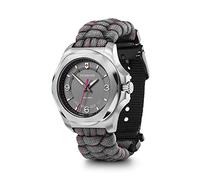 Victorinox Women’s Watch I.N.O.X. V Ø 37 mm, Swiss Made, Analogue Quartz, Water-Resistant up to 100 m, Sapphire Glass, Paracord Strap, Grey