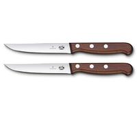 Victorinox Wood Steak Knife Set, 2 Piece, Ultra Sharp Knives with Straight Blade, Maple Handle
