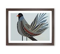 Victorious Bird Abstract Framed Print | A3 Walnut Framed Wall Art | Ready to Hang | Abstract Fantasy Picture | Living Room Bedroom Lounge Office