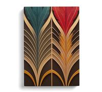 Victorious Feather Brown, Peach, Peach Canvas Print | Gallery Wrapped 30mm Frame Wall Art | 30x20 inches | Ready to Hang | Contemporary Still Life Picture | Living Room Bedroom Lounge Office