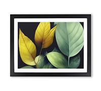 Victorious Leaf Framed Print | A2 Black Framed Wall Art | Ready to Hang | Modern Floral Picture | Living Room Bedroom Lounge Office