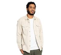 Victorious Men's Distressed Denim Jacket, Shirt Sand, L