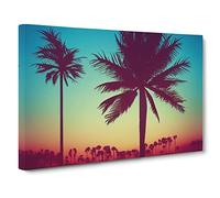 Victorious Palm Trees Canvas Print | Gallery Wrapped 30mm Frame Wall Art | 30x20 inches | Ready to Hang | Contemporary Floral Picture | Living Room Bedroom Lounge Office