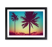 Victorious Palm Trees H1022 Framed Print for Living Room Bedroom Home Office Décor, Wall Art Picture Ready to Hang, Black A4 Frame (34 x 25 cm)