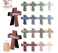 Victoriousact 16 PCS Magnetic Cross Bookmarks, 16 PCS Magnetic Cross Bookmarks Gifts for Bible Study, Readers, Teachers, Students, Cross Magnet Bookmark Clips with Inspirational Quotes (C-16PCS)