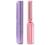Victoriousact Comb, Victorious Act Comb, 2025 Latest Hairdressing Comb, Rechargeable Mini Hair Straightener, 3 Temperature Adjustment Electric Styling Combs (Purple+Pink)