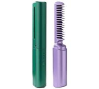 Victoriousact Comb, Victorious Act Comb, 2025 Latest Hairdressing Comb, Rechargeable Mini Hair Straightener, 3 Temperature Adjustment Electric Styling Combs (Green+Purple)