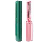 Victoriousact Comb, Victorious Act Comb, 2025 Latest Hairdressing Comb, Rechargeable Mini Hair Straightener, 3 Temperature Adjustment Electric Styling Combs (Green+Pink)