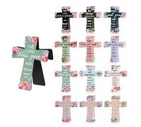 Victoriousact Magnetic Cross Bookmarks, Magnetic Cross Bookmarks Christian, Inspiring Bible Verses, for Bible Study, Readers, Teachers, Students(12pcsA)