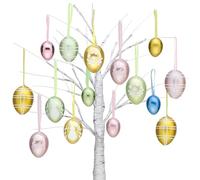 Victor's Workshop 26pcs Pastel Electroplated Shatterproof Hanging Easter Egg Ornaments for Tree, Easter Basket, Spring Window Party Decor