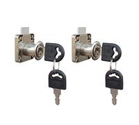 VictorsHome Cam Drawer Lock - 5/8"(16mm) Bore 7/8”(21mm) Cylinder Length Chrome for Office Desk Cabinet Door Keyed Alike 2pcs