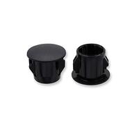 VictorsHome Hole Plugs Plastic 10mm (3/8") Fit for 9.5-10mm Diameter Locking Hole Tube, Flush Type Panel Insert End Caps Fastener Cover for Kitchen Cabinet Furniture Black 50pcs