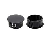 VictorsHome Hole Plugs Plastic 25mm (1") Fit for 24.5-25mm Diameter Locking Hole Tube, Flush Type Panel Insert End Caps Fastener Cover for Kitchen Cabinet Furniture Black 50 Pcs