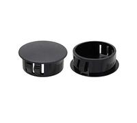 VictorsHome Hole Plugs Plastic 30mm (1-3/16") Fit for 29.5-30mm Diameter Locking Hole Tube, Flush Type Panel Insert End Caps Fastener Cover for Kitchen Cabinet Furniture Black 50 Pcs