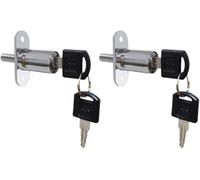 VictorsHome Push Plunger Lock 19x32mm Cylinder Head Chrome Plated Zinc Alloy Keyed Different 2pcs