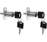 VictorsHome Push Plunger Lock 19x40mm Cylinder Head Chrome Plated Zinc Alloy Keyed Different 2pcs