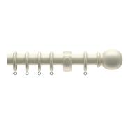 Victory 120cm Curtain Pole Wood White - 28mm Diameter