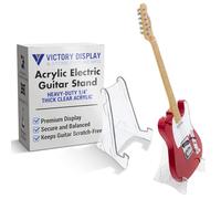 Victory Clear Acrylic Electric Guitar Stand - Heavy Duty 1/4" Thick - Easy Display Setup & Foldable for Travel - Travel Bass Stands Floor - Acoustic Guitar Accessories for Beginners - 1 Pack