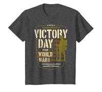 Victory Day for World War 1 WWI T-Shirt, Youth, Dark Heather Grey, 3T
