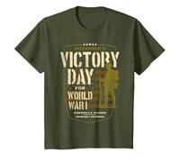 Victory Day for World War 1 WWI T-Shirt, Youth, Olive Green, Large