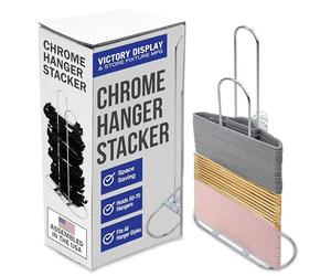 Victory Display Chrome Plated Metal Hanger Stacker - Hanger Holder Stand - Holds 50-70 Hangers - Apartment Essentials & Dorm Room Organizer and Storage - Space Saving Laundry Clothes Hanger Rack