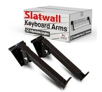 VICTORY DISPLAY & STORE FIXTURE MFG Heavy-Duty Steel Slatwall Keyboard Stand (4-Pack), Wall Mount with Telescoping Arms (12"-18"), Black