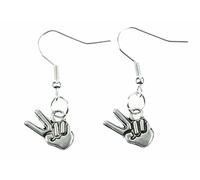 Victory Hand Sign Earrings Peace Miniblings Hands Silver Winner Fingers Hand