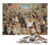 Victory In Europe Day 500 Pieces Wooden Jigsaw Puzzle for Adults Fun Toy Intellectual Game Home Decoration Education Game Stress Relief Toy Relaxation And Intelligence 500pcs (52x38cm)