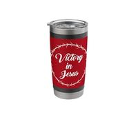 Victory in Jesus - Passover Easter Crown Thorns Praise Red Stainless Steel Insulated Tumbler