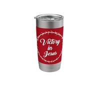 Victory in Jesus - Passover Easter Crown Thorns Praise Red Stainless Steel Insulated Tumbler