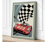 Victory Lap Retro Canvas Wall Art Print 18x12 Inch