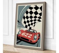 Victory Lap Retro Canvas Wall Art Print 24x16 Inch