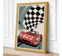 Victory Lap Retro Canvas Wall Art Print 24x16 Inch