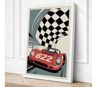 Victory Lap Retro Canvas Wall Art Print 30x20 Inch