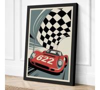 Victory Lap Retro Canvas Wall Art Print 30x20 Inch
