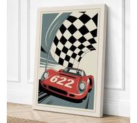 Victory Lap Retro Canvas Wall Art Print 36x24 Inch