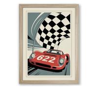 Victory Lap Retro Framed Wall Art Print A1 (84.1×59.4cm) Oak, Wall Decor for Living Room, Bedroom, Office & Home, Ready to Hang, Art Gift