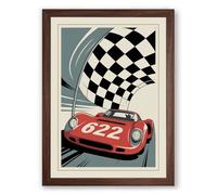 Victory Lap Retro Framed Wall Art Print A1 (84.1×59.4cm) Walnut, Wall Decor for Living Room, Bedroom, Office & Home, Ready to Hang, Art Gift