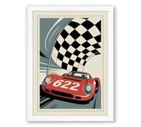 Victory Lap Retro Framed Wall Art Print A1 (84.1×59.4cm) White, Wall Decor for Living Room, Bedroom, Office & Home, Ready to Hang, Art Gift