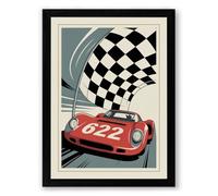 Victory Lap Retro Framed Wall Art Print A3 (42×29.7cm) Black, Wall Decor for Living Room, Bedroom, Office & Home, Ready to Hang, Art Gift