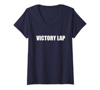 Victory Lap V-Neck T-Shirt, Women, Navy, XL