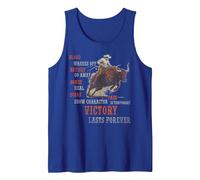 Victory Lasts Forever Cowboy Rodeo Tank Top, Men, Royal Blue, Small
