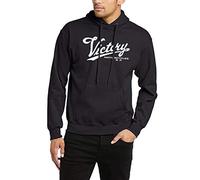 Victory Motorcycle Hoodie Motorbike Vintage Retro Biker (XL) Black