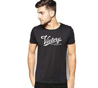 Victory Motorcycle T-Shirt Motorbike Vintage Retro Biker (Black, XL)