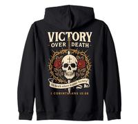 Victory Over Death 1 Corinthians 15:55 Dark Christian Gothic Zip Hoodie