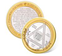 Victory Path 8 Year Sobriety Coin, Affirmation AA Chips, Addiction Recovery Eight Years Sober Medallions, Celebrating Anniversary Token, Alcoholics Anonymous Sobriety Gifts for Men Women